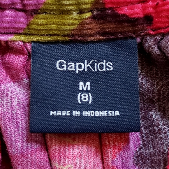 Sz M (8) Gap Kids Kensington Pink Purple Floral Corduroy Dress - Picture 8 of 10